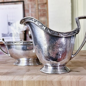 Vintage Silver Plated Cream & Sugar Set from Hotel Pennsylvania