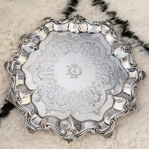 1874 English Sterling Silver Salver Tray