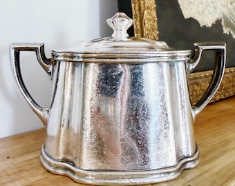 Vintage verzilverde New York Central Railroad-suikerpot