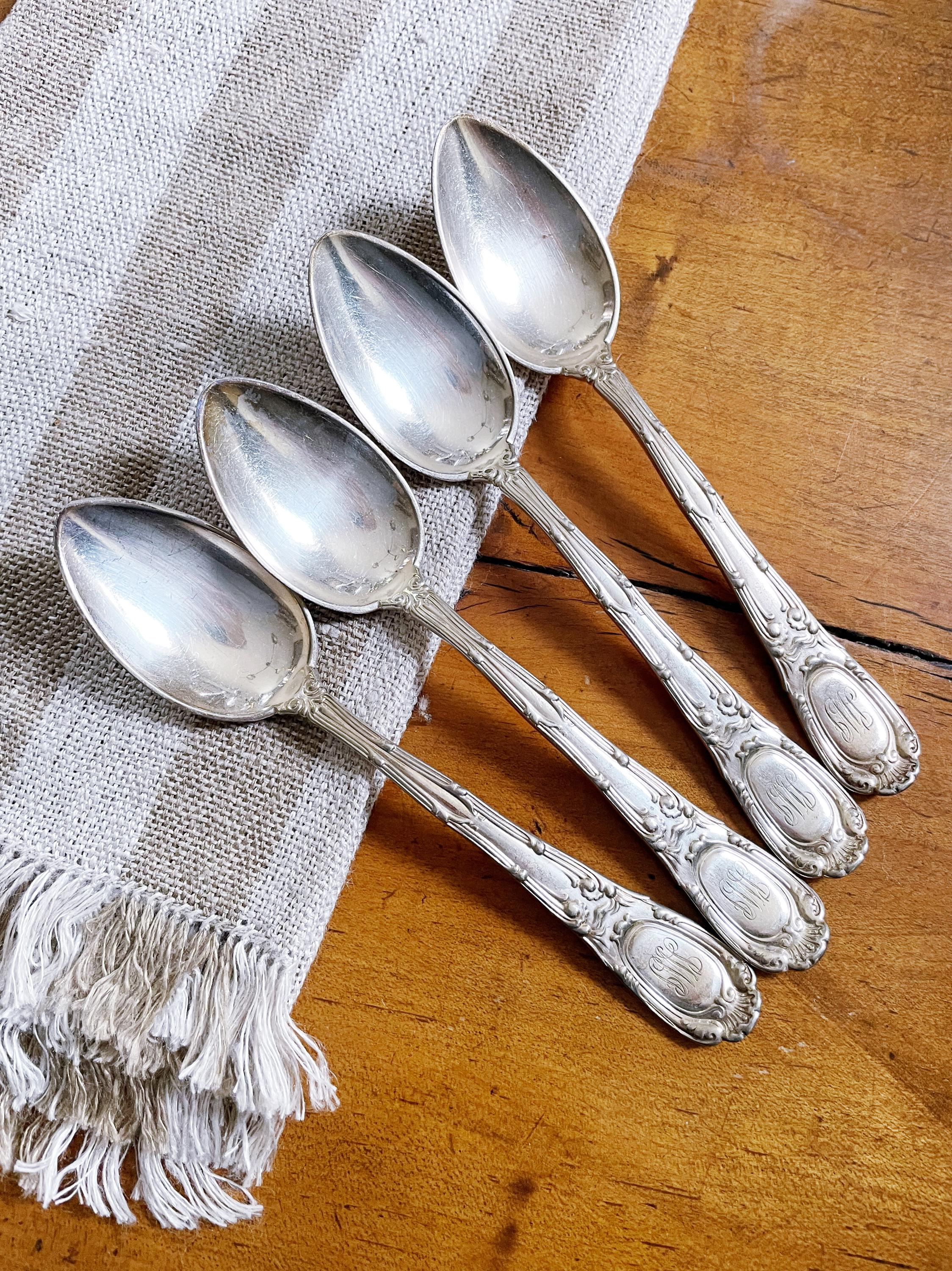 Set of 4 Antique Silver Plate Tiffany & Co Demitasse Spoons - Etsy