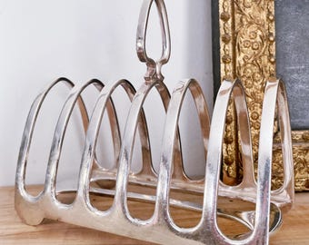 Vintage English Silver Plated Toast Rack from Henley College Coventry