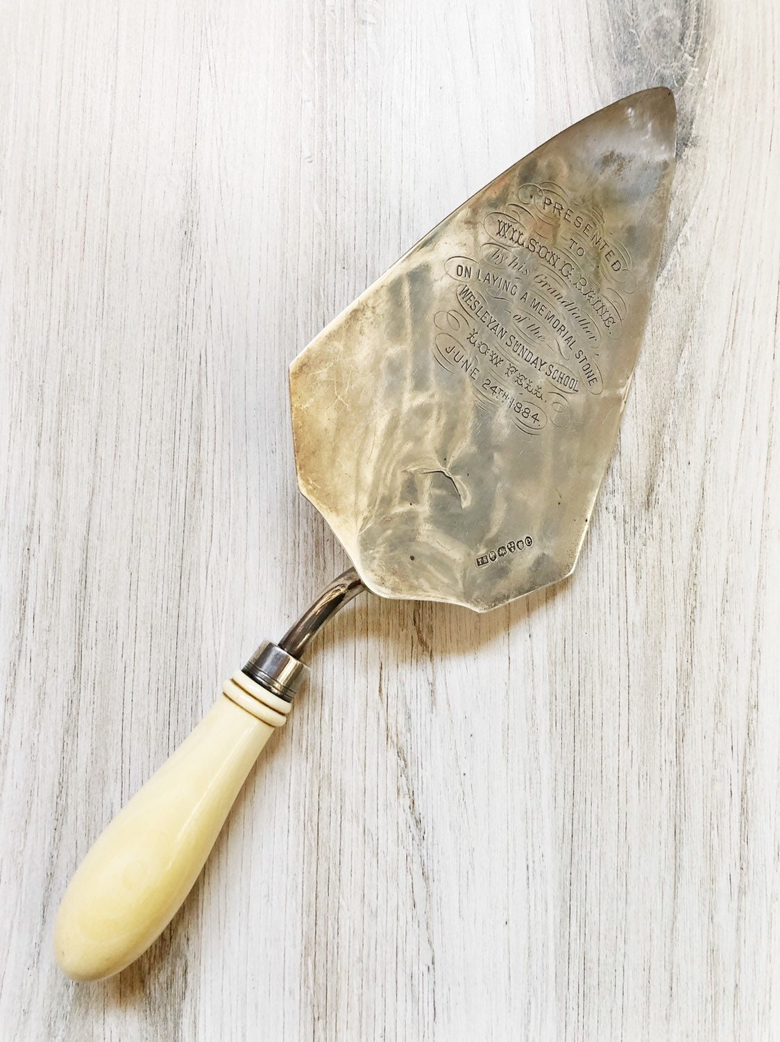 Antique English 1869 Sterling Silver Presentation Trowel Etsy