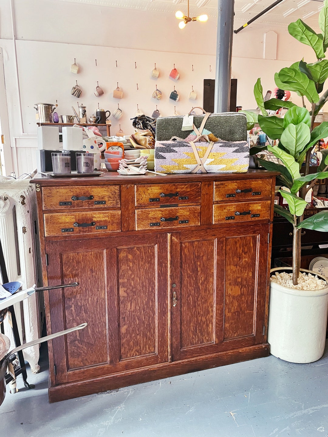 Antique 6 Drawer Library Bureau Oak Card Catalog Etsy