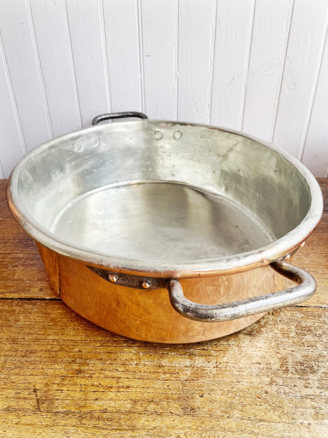 Large Antique French Copper Roasting Pan - Etsy