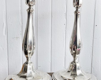 Pair of Antique Tiffany & Co Silver Plated Candlesticks