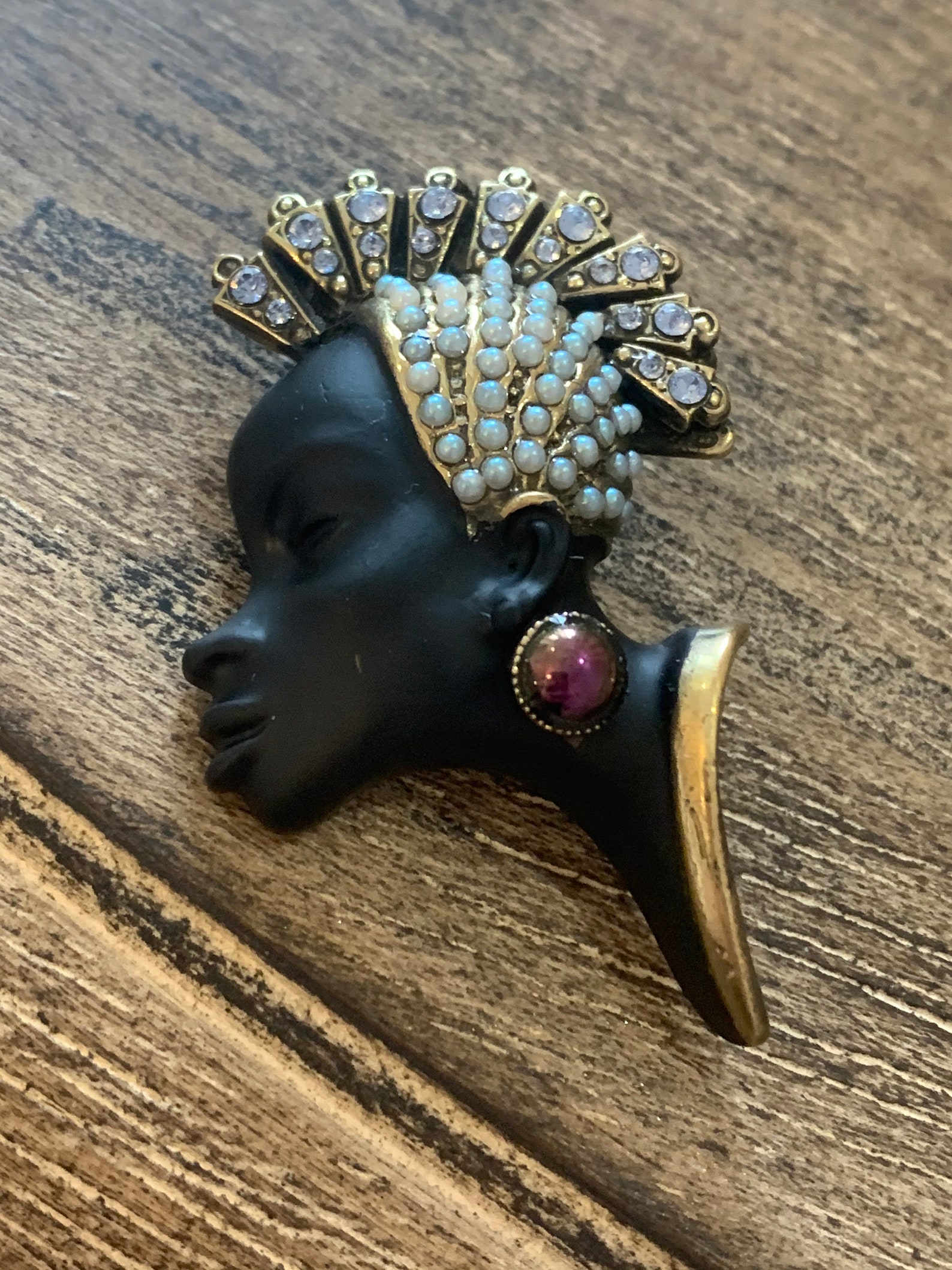 Vintage Blackamoor African Princess Brooches Vintage Tribal Etsy
