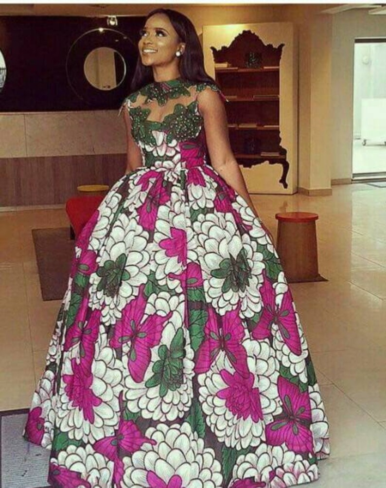 Embellished African print African print fabric,African print prom dress,African print fashion,Ankara dresses for women,African dresses