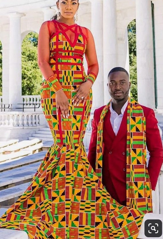 African prom couple outfit African couple print African | Etsy