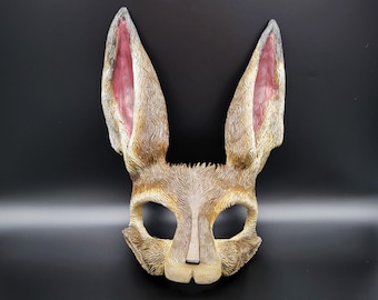 Rabbit Mask, Hare Mask, Bunny Mask, Masquerade Mask, Theater Mask, Half Mask, Halloween Mask