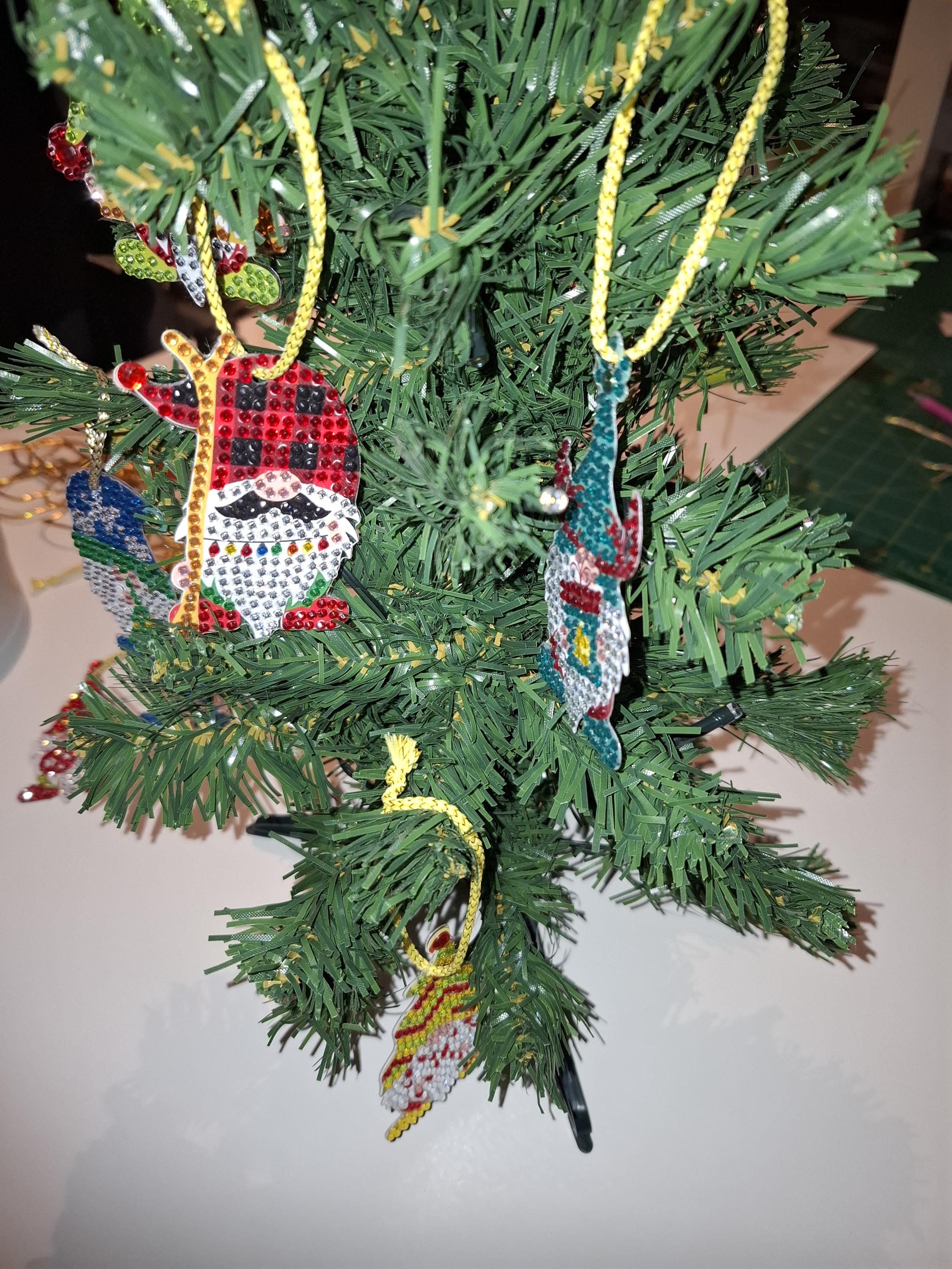 AIRDEA Couronne De Noël Diamond Painting Pendentif Acrylique