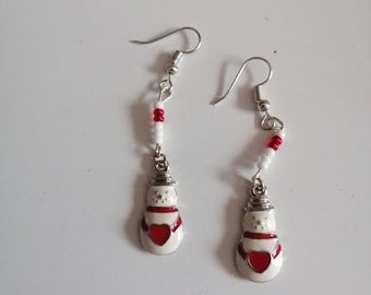 jewelry, earrings, snowmen, Christmas, Holiday season, KollenCrafts, fashion statement, unique design, The Netherlands, Europe