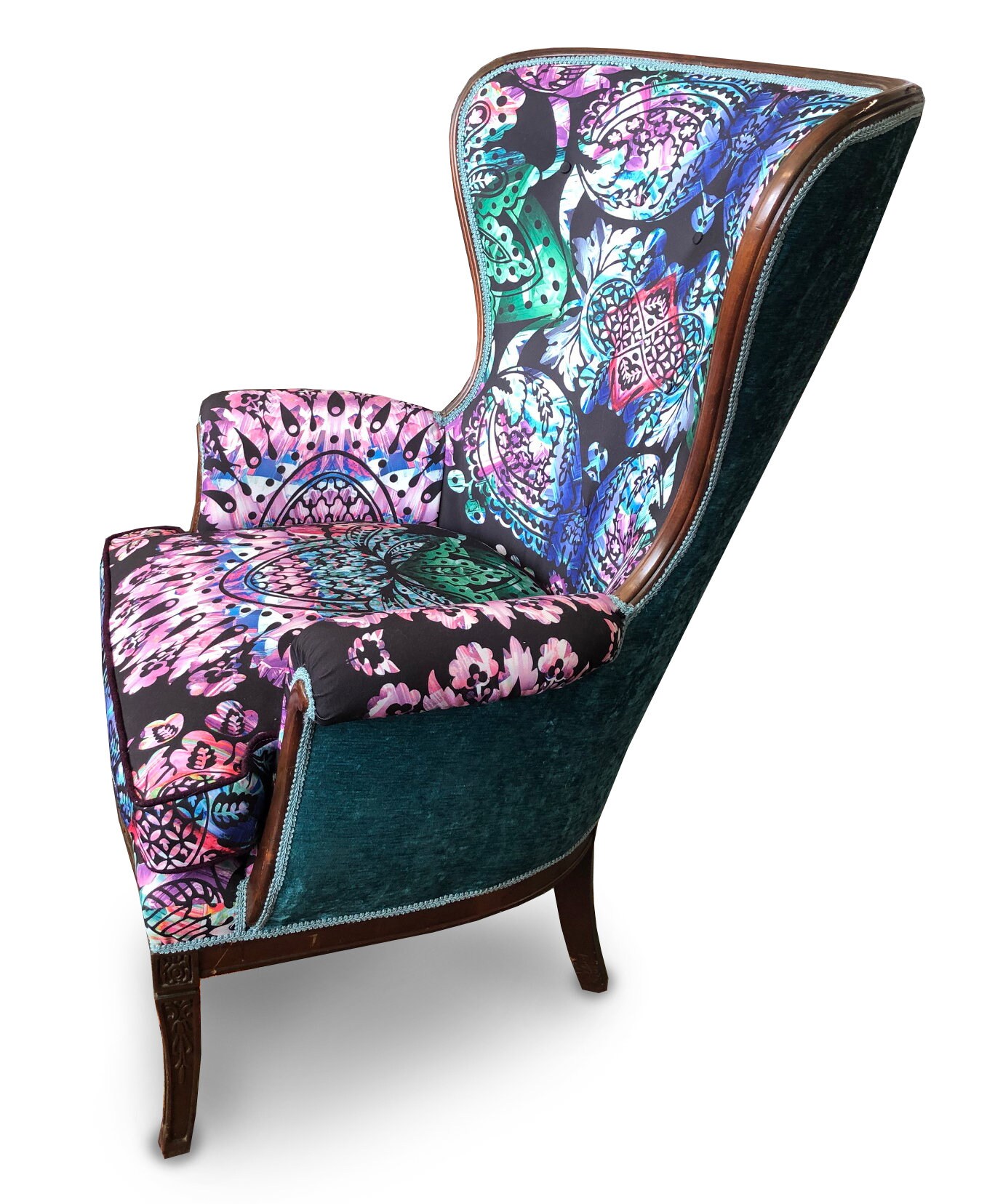 Stained Glass Chair/ Boho Wingback Chair/ Boho Accent Chair/ Etsy