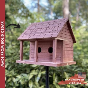 Handmade Cedar Bird House, Perfect Gift for Bird Lovers, Unique Home and Garden Decor, Ideal for Bird Watching, Housewarming Gift for Dad