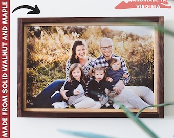 Handmade Farmhouse Style Picture Frame, Custom Home Decor Frame, Personalized Art and Photography Display, Custom Sizes Available, Walnut