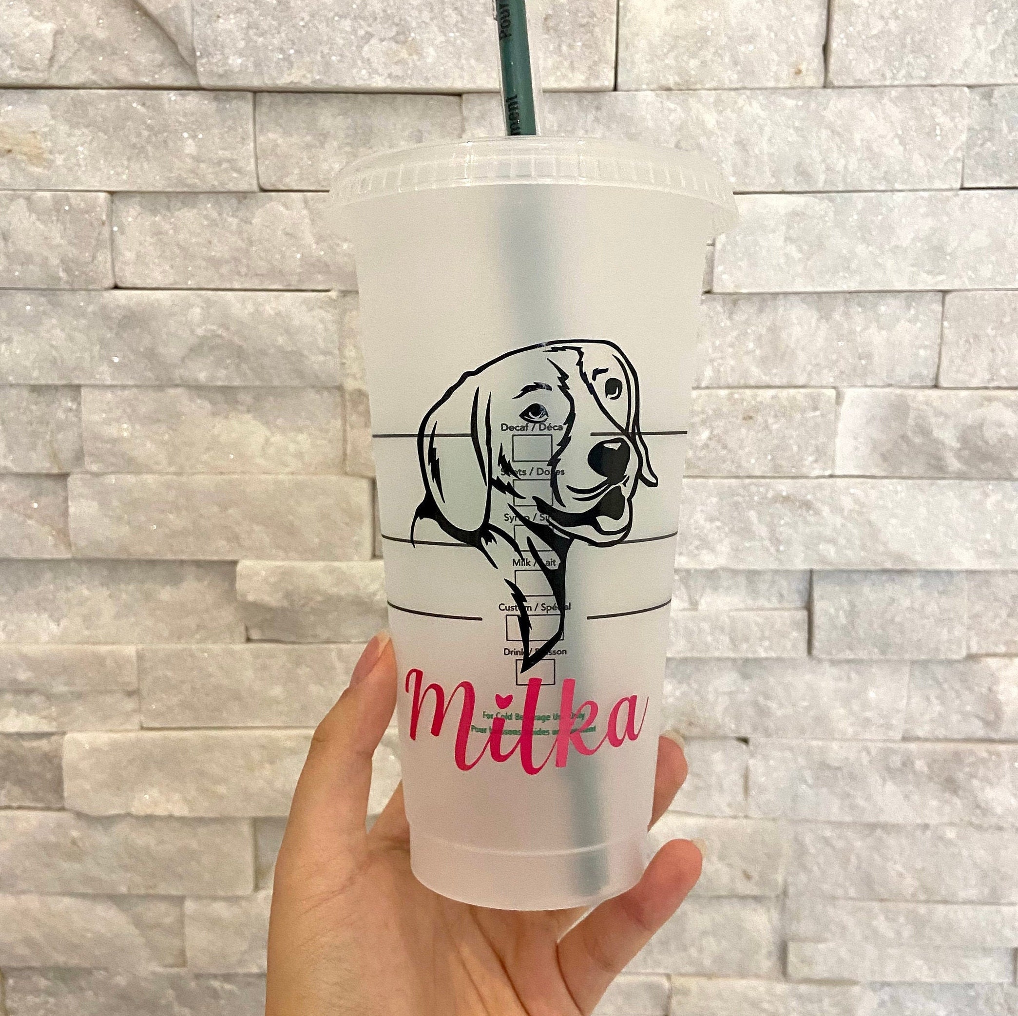 Dog Mom Custom Starbucks Cup Dog Cup Custom Dog Decal Etsy