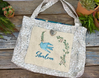 Handcrafted Shalom Bible Tote