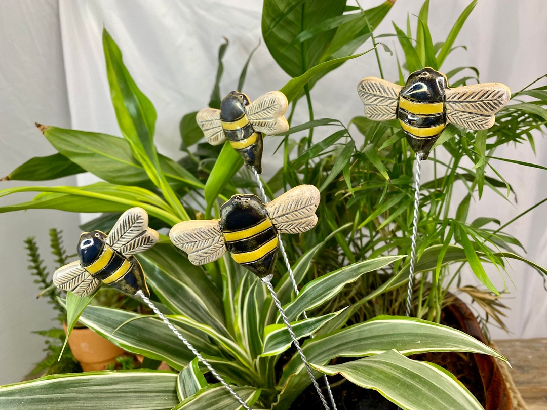 Handcrafted Decorative Bee Plant Stakes set of 4 Etsy