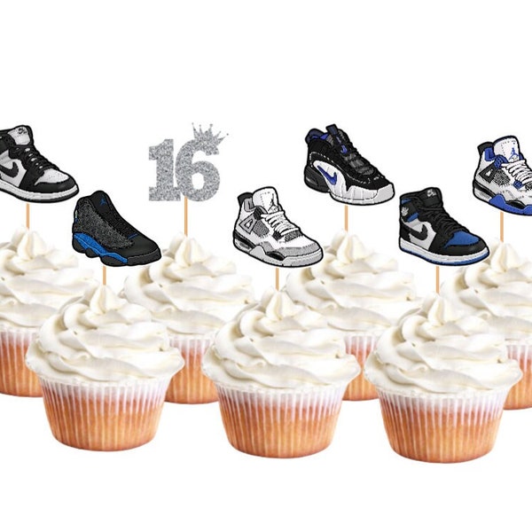 SNEAKER BALL PARTY Themed Cupcake Toppers  12pcs