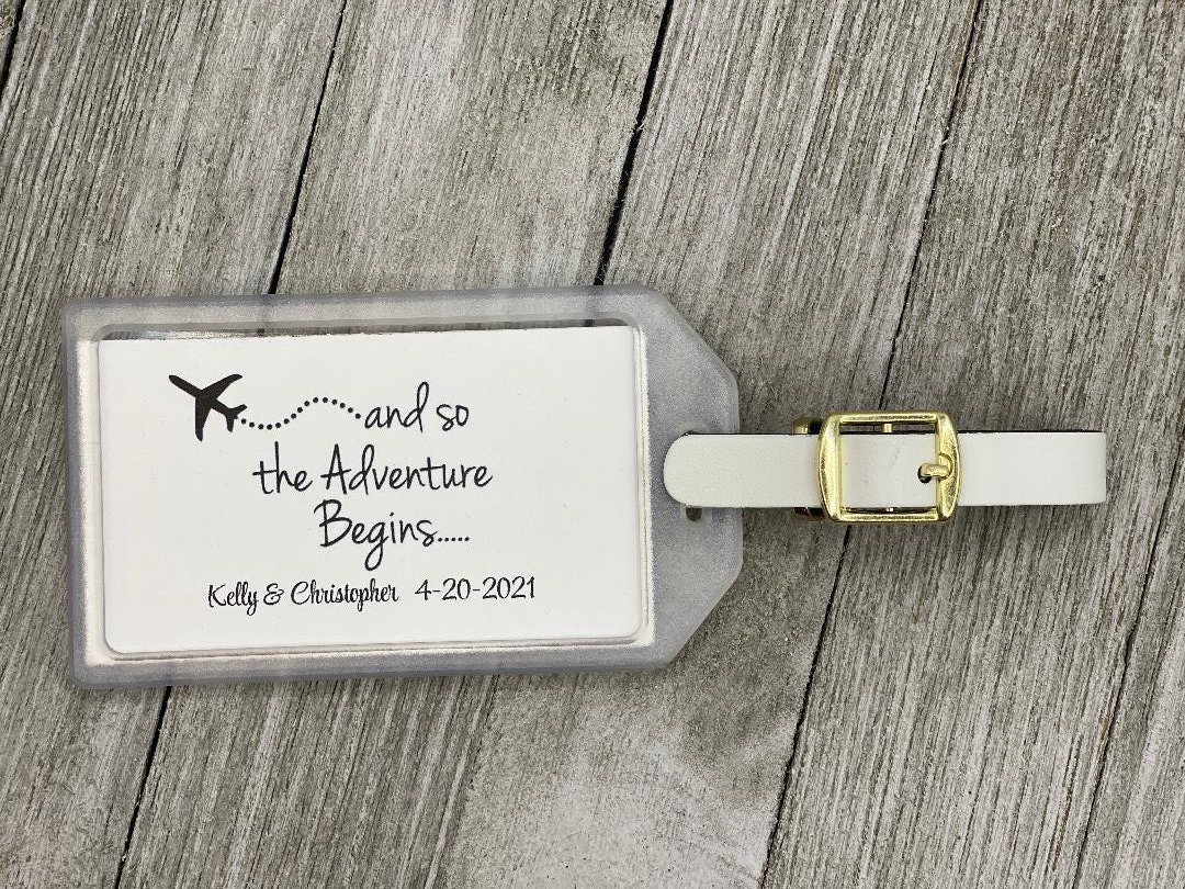 Personalized Wedding Luggage Tag, Put Your Names and Date, on the Front