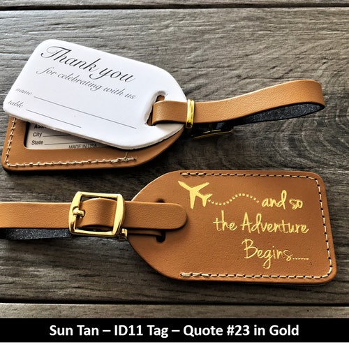 WEDDING LUGGAGE TAGS White Leather Style id 11 and so the Etsy