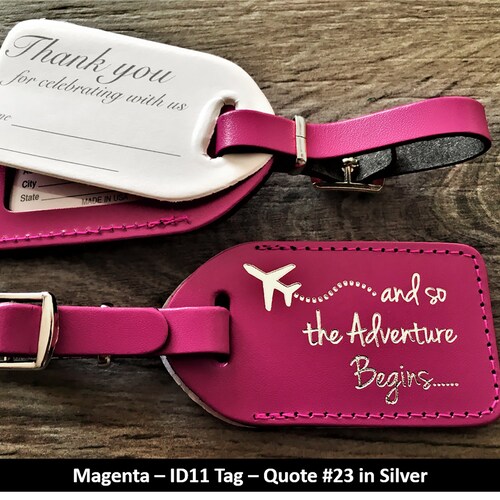 WEDDING LUGGAGE TAGS White Leather Style id 11 and so the Etsy