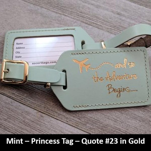 BULK LUGGAGE TAGS | Discount Pricing for weddings, bridal or baby showers, with gold imprints & buckles