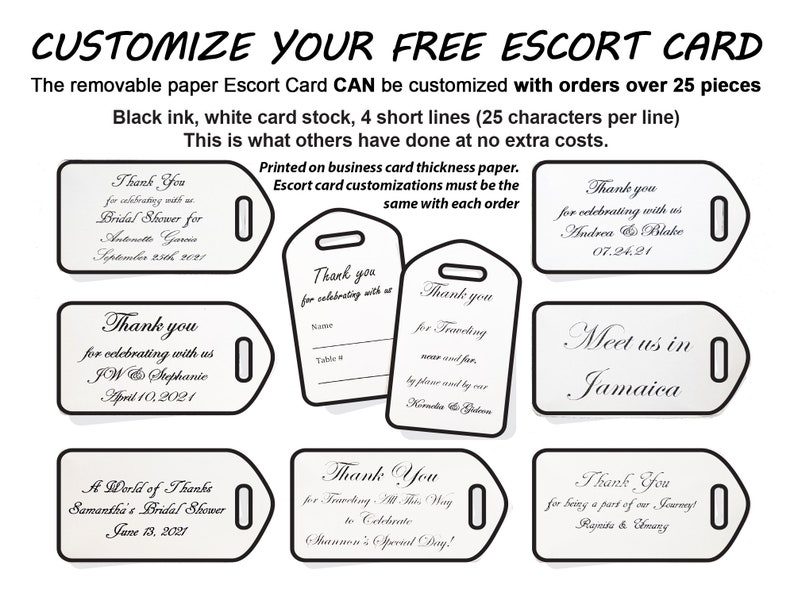 BULK LUGGAGE TAGS Silver Discount Pricing for Weddings Etsy