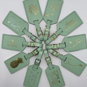 ASSORTED LUGGAGE TAGS, 2.50 each | Princess style | all the tags are mint with silver or gold imprints & buckles that match| Our Choice