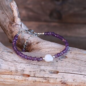 Gemstone Bracelet/Bohemian Amethyst Natural Bracelet/Tiny Amethyst bracelet/Boho bracelet
