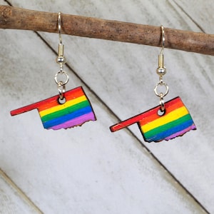 LGBTQ Oklahoma State Pride Dangle Earrings