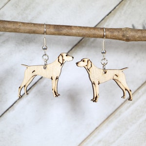 Short Haired Pointer Dangle Earrings