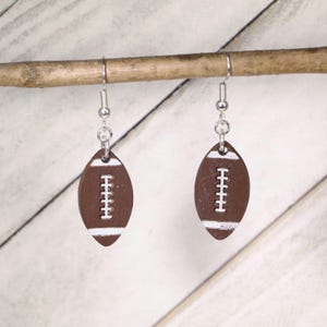 Football Wooden Dangle Earrings