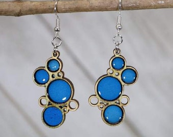 Colorful Boho Bubble Wooden Dangle Earrings