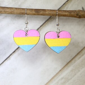Love is Love Earrings - Pansexual Heart Drops