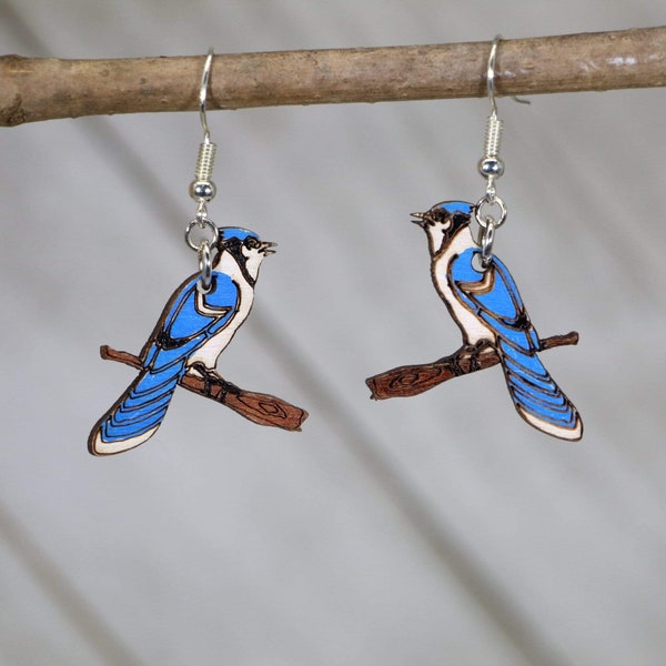 Realistic Bluebird/Blue Jay Dangle Earrings