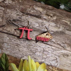 Pi & Pie Wooden Dangle Earrings