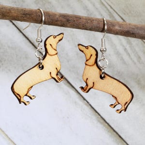 Dachshunds Wooden Dangle Earrings, that every Pet Lover will love.
