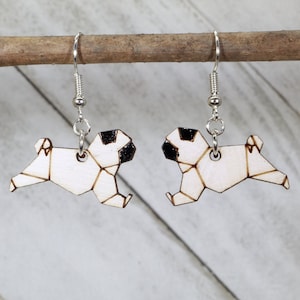 Origami Pug Earrings that every Pet Lover will love.