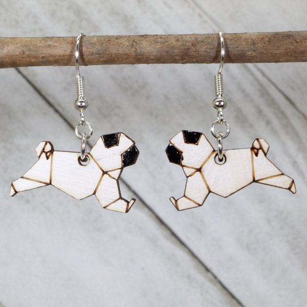 Origami Pug Earrings that every Pet Lover will love.