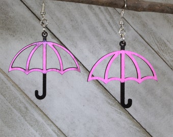 Rainy Day Umbrella Dangle Earrings that are great on a rainy day and Gerard Way will love