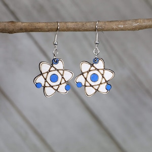 Atom Earrings wooden dangle earrings