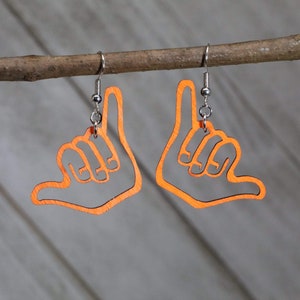 UTSA Birds up! Hand sign Earrings or Hang loose hand sign earrings
