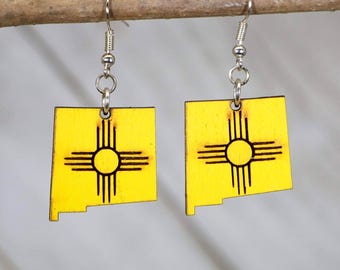 New Mexico State Zia Dangle Earrings
