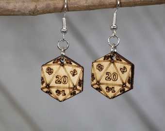 Mini D20 Dice Earrings that will dazzle any Geek or Nerd while they play any RPG.