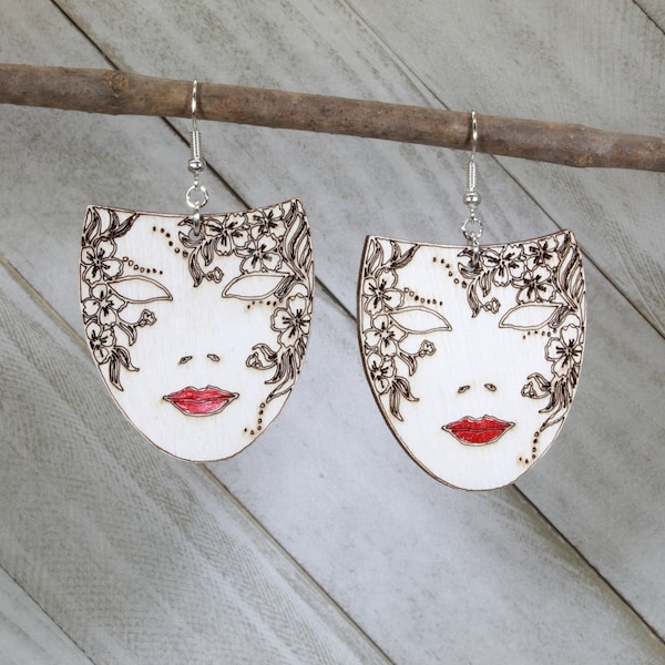 Vintage Style Venetian Mask Earrings perfect for a Masquerade ball during the  Baroque Carnival or even Venice