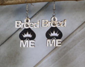 Breed Me Black King - Orecchini pendenti in legno ispirati alla BBC per scambisti