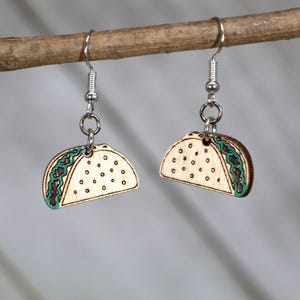 Tacos Wooden Dangle Earrings
