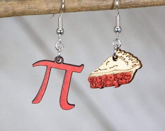 Pi & Pie Wooden Dangle Earrings