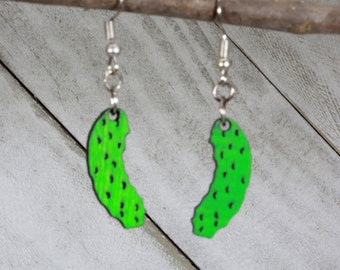 Unique Handmade Pickle Earrings - Whimsical Food Jewelry