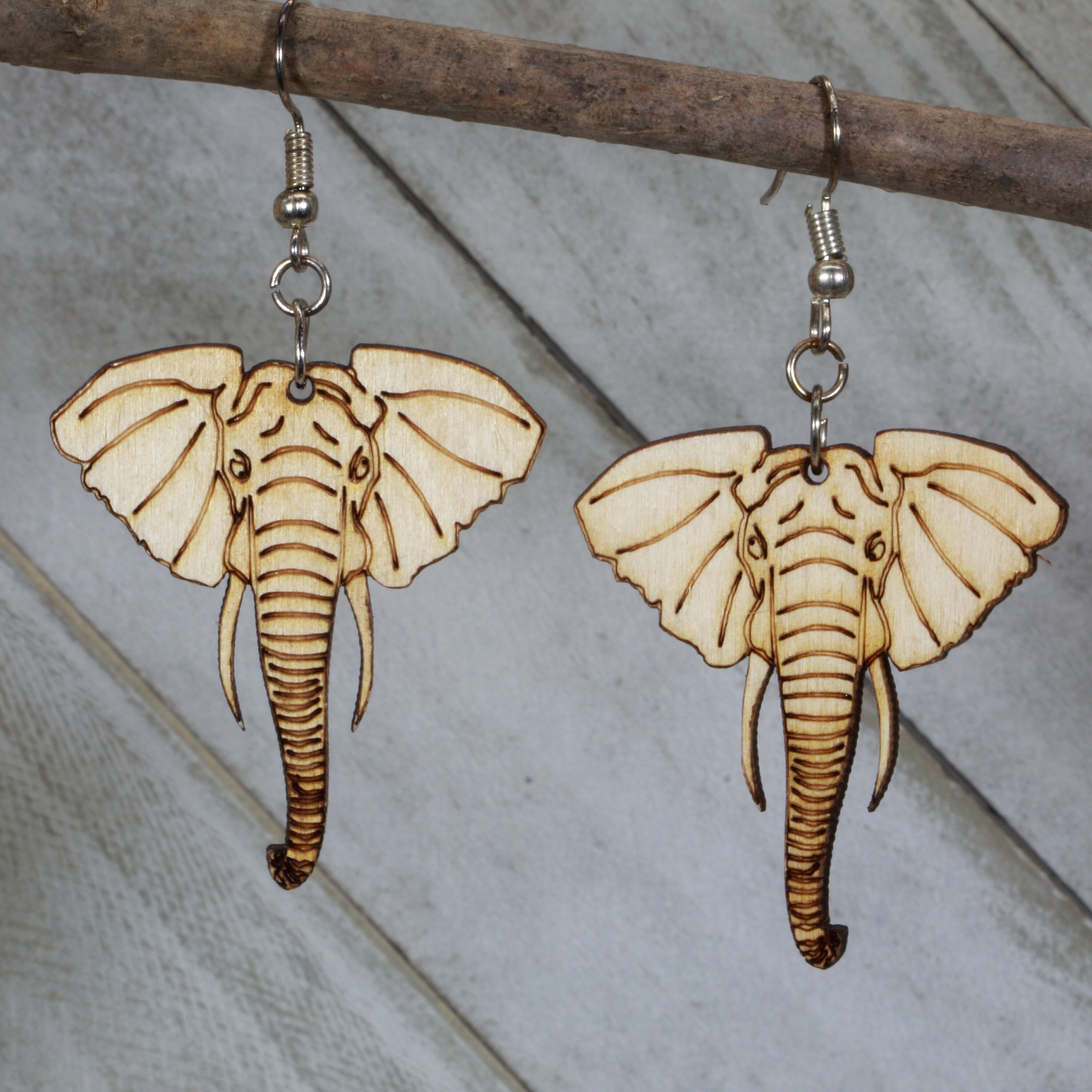 Wooden elephant deals earrings